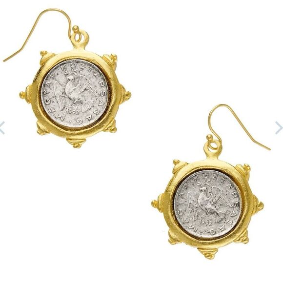 Gold Dove Drop Earrings - Picture 4 of 4